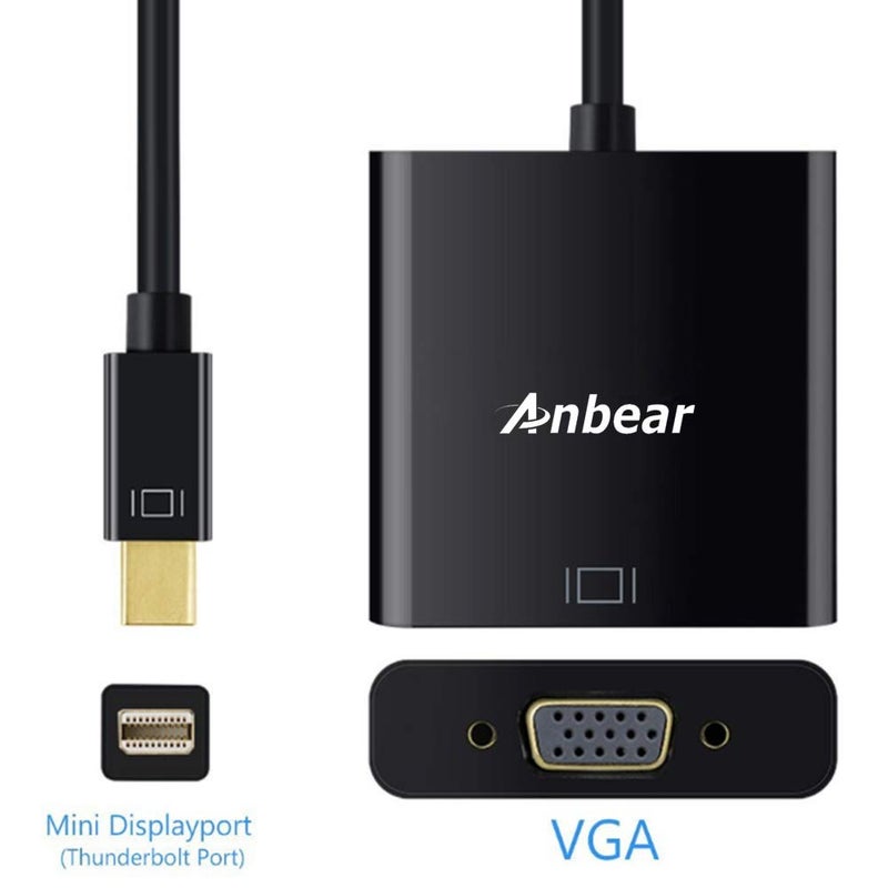 Anbear Mini DisplayPort to VGA Adapter, Mac to VGA Converter (Male to Female) HD 1080p Thunderbolt to VGA Compatible for iMac, Mac Books, Surface and Laptops with Mini Displayport - Image 2